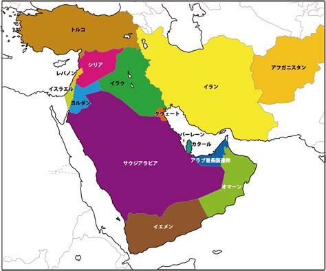中東 地図 首都