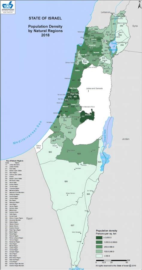 以色列人口密度图