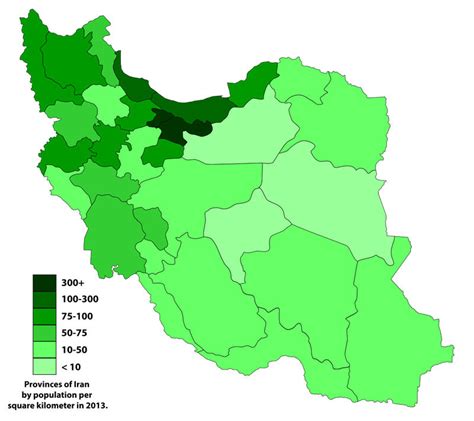 伊朗人口密度图