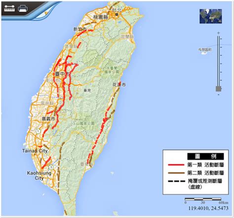 台灣地震帶分布圖