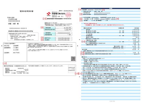 四国電力 電気料金 明細書