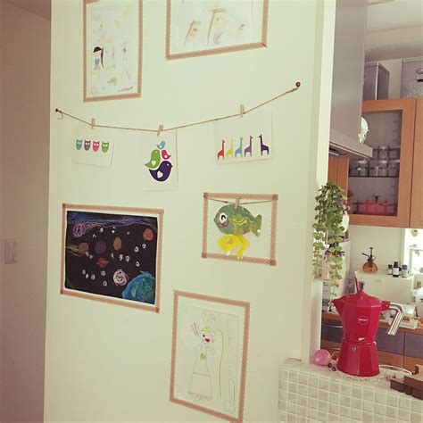 階段の壁×子供の絵を飾るのインテリア実例 RoomClip (ルームクリップ)