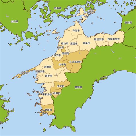 愛媛県地図 全体
