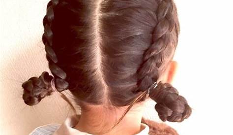 編み込みスタイルの子供向け髪型 1本の編み込みで作るまとめ髪パート2♡ 女の子のママ必見！子供のヘアアレンジ♡