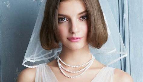 花嫁 髪型 ボブ ベール ウェディングドレスに合う♡ヘア・タイプ別の35選♬ ウェディングニュース ヘアスタイル ウェディング
