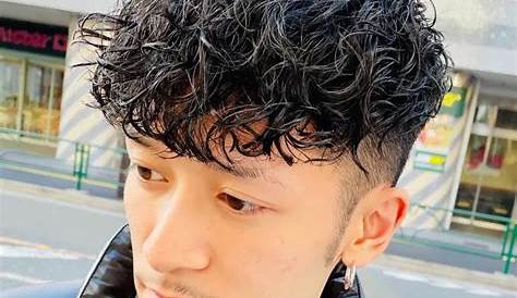 髪型 ショート パーマ 黒髪 メンズ センターパート ×REGILO×住本大明×466532【HAIR】