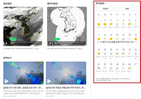 네이버 날씨 주간 날씨 요약