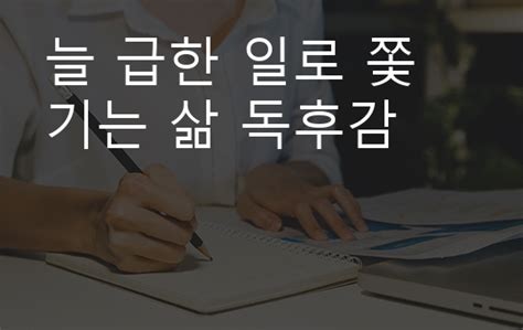 늘 급한 일로 쫓기는 삶 독후감