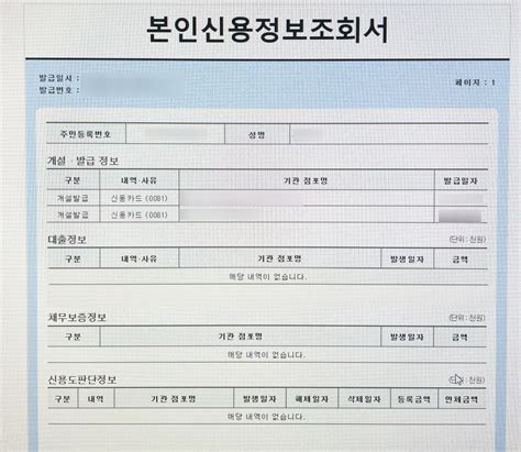 신용정보조회서 발급과 관련된 자주 묻는 질문