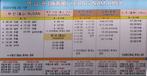 인천공항에서 부산 버스 시간표