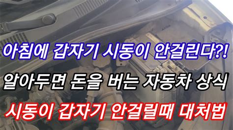 자동차 시동 안걸릴때 대처법