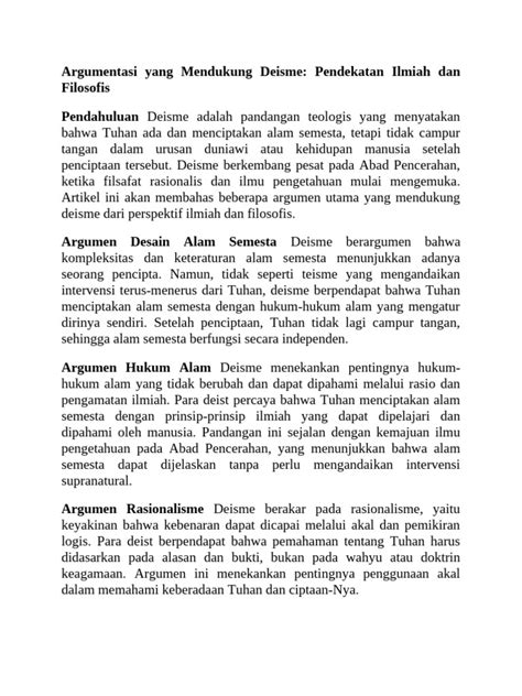 Argumen Mendukung