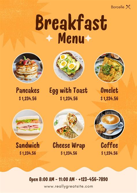  Breakfast Menu 