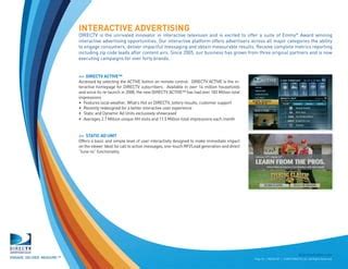  Directv for Business offers Interactive Advertising