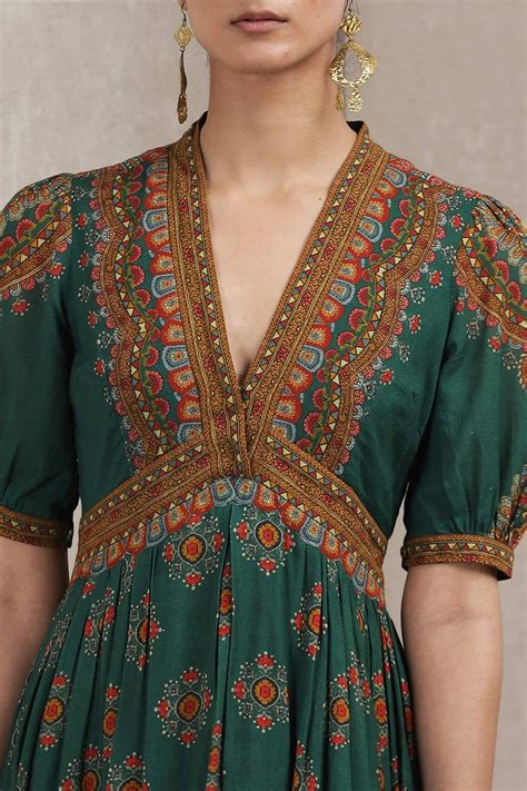 Embroidered Green Dress