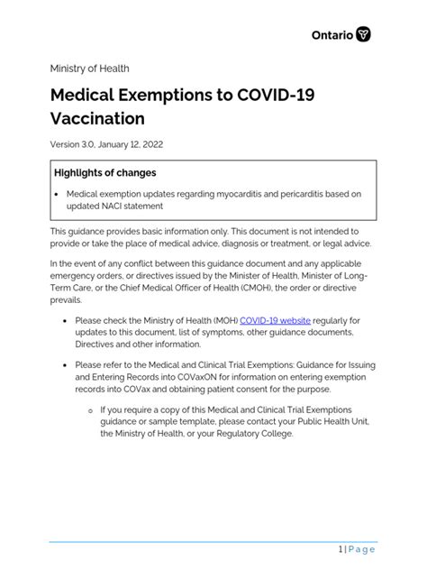 Medical Exemptions