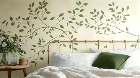 Bedroom wall design wall stencils