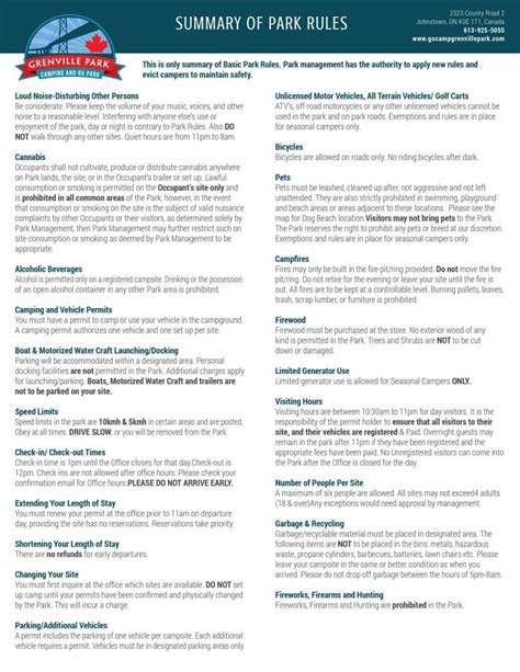 Campground Rules