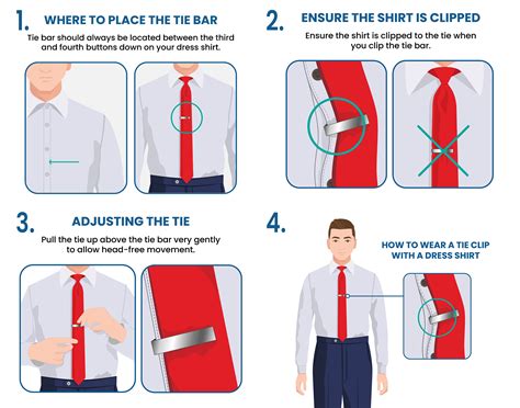 Using a tie bar to keep a clip-on tie in place
