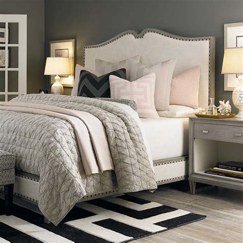 Cream Headboard Bedroom Ideas with Bold Patterns and Pops of Color