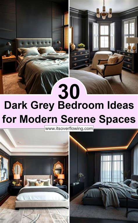 Dark Grey Bedroom Soft Lighting