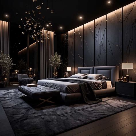 Luxurious Dark Master Bedroom