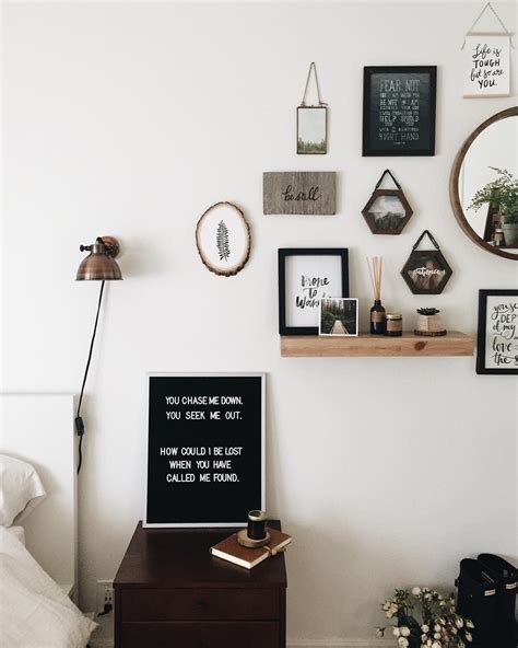 Bedroom with unique wall decor