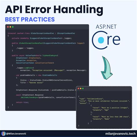 .net core api error handling best practices