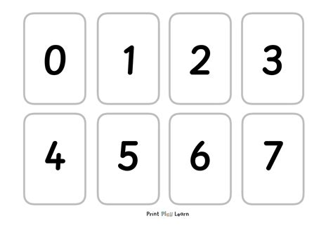 0 20 Number Cards Printable
