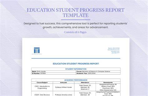 006 Student Progress Report Template Templates Sample with Educational