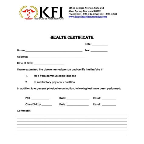 010 Editable Veterinary Health Certificate Template With Regard To