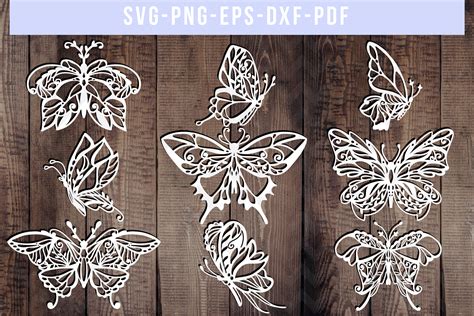 Download 06 DIY Paper Butterfly Templates Files DXF Files