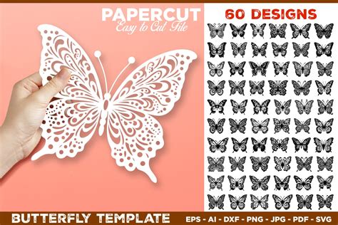Download 06 DIY Paper Butterfly Templates Files Free PSD Mockups