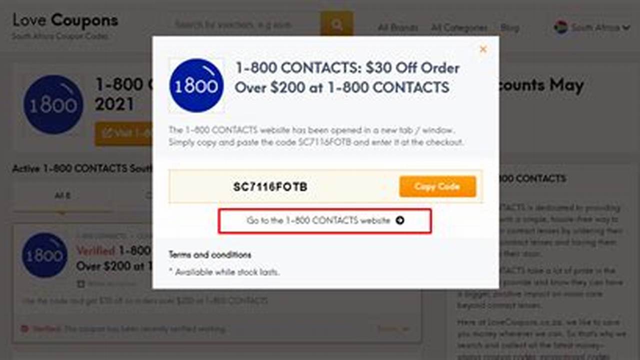1 800 Contacts Promo Code 2025