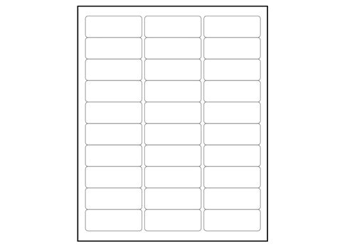 1 X 2 5/8 Label Template