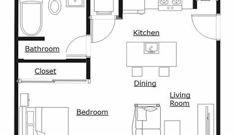 Great Photo of 1 Bedroom Apartment Floor Plan | 1 bedroom house plans