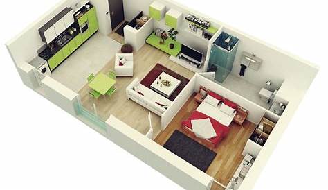 1 Bedroom House Interior Design Elegant Small One Modern Attic Apartment With