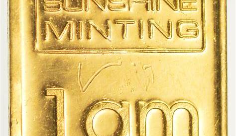 1 Gram Solid .9999 Fine Gold Bar - Sunshine Minting | Property Room
