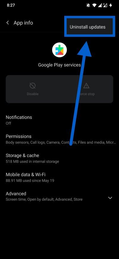 1: Remove Google Play Services Updates