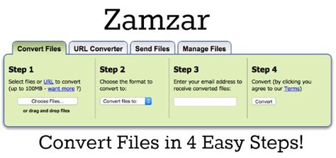 1 . Online File Conversion with Zamzar