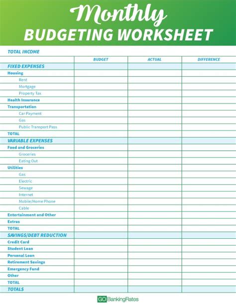 1 . create a budget