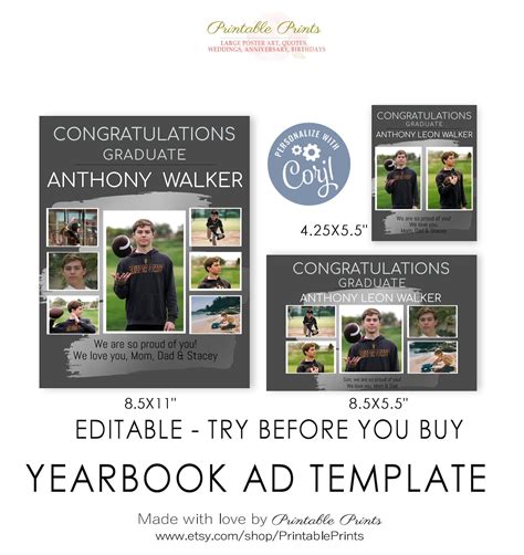 1 4 Page Yearbook Ad Template
