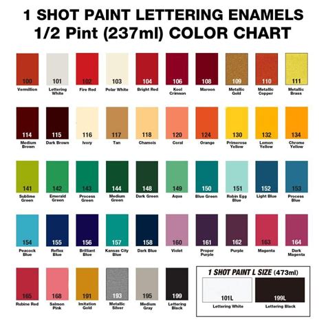 1 Shot Paint Colors