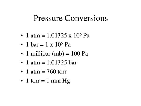 1 atm to pascal definition