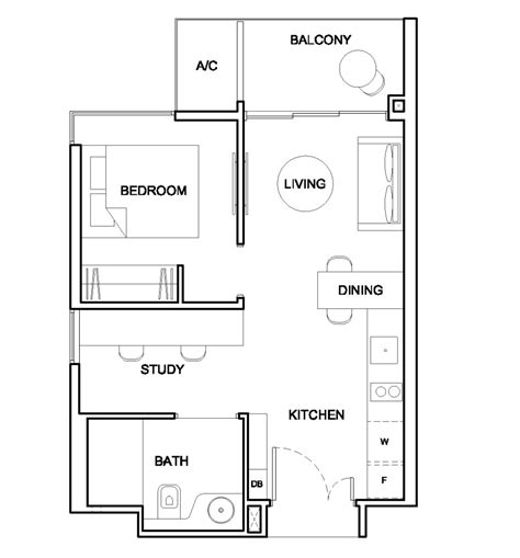1 Bedroom Condo Layout