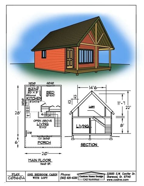 1 Bedroom With Loft Cabin Plans