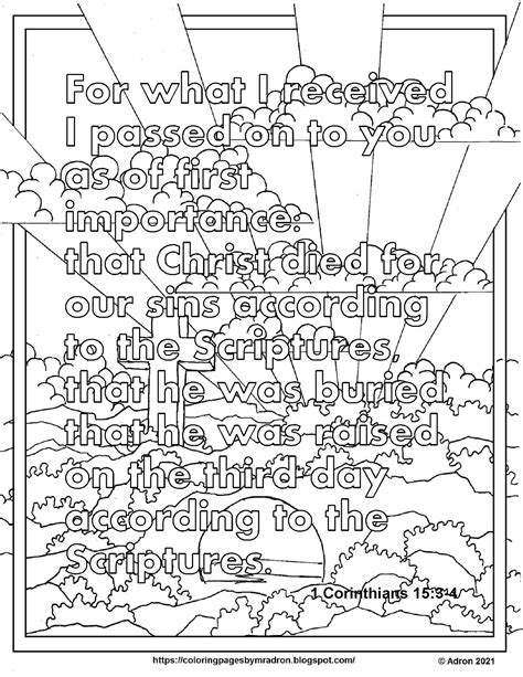 1 corinthians 15:3-4 coloring sheet
