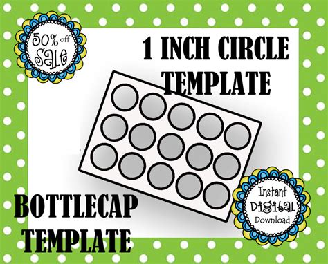 1 Inch Circle Template Bottle Cap Printable