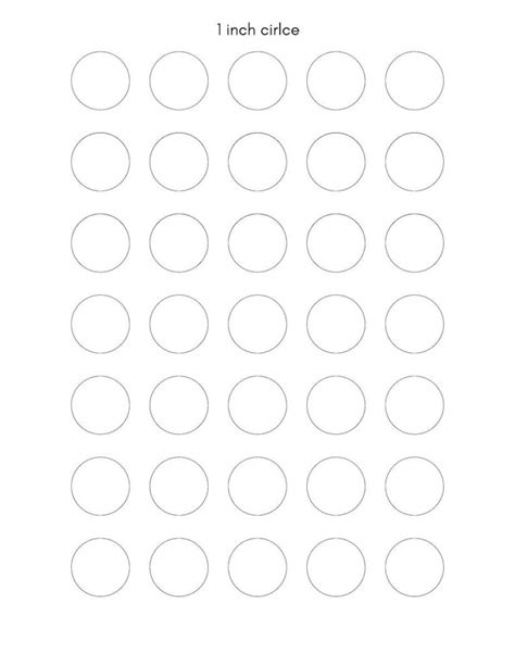 1 Inch Circle Template Printable