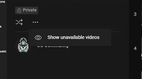 1 unavailable video is hidden